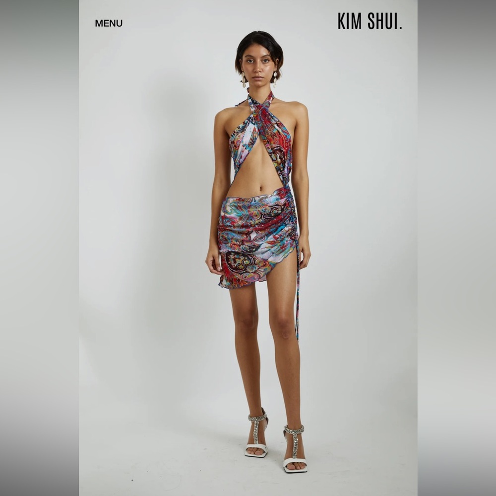 Kim Shui Mesh Paisley Wrap Dress